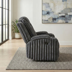 Phyllis Black Reclining Chair With Cup Holders - Ornate Home