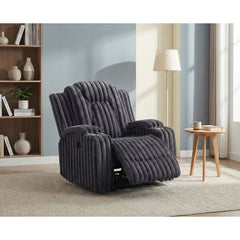 Phyllis Black Reclining Chair With Cup Holders - Ornate Home