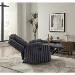 Phyllis Black Reclining Chair With Cup Holders - Ornate Home