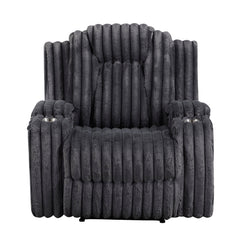 Phyllis Black Reclining Chair With Cup Holders - Ornate Home