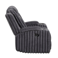 Phyllis Black Reclining Chair With Cup Holders - Ornate Home