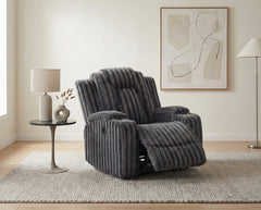 Phyllis Black Reclining Chair With Cup Holders - Ornate Home