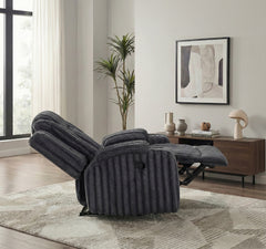 Phyllis Black Reclining Chair With Cup Holders - Ornate Home
