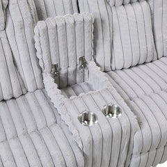 Phyllis White Double Reclining Loveseat With Center Console And Cup Holders - Ornate Home