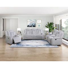 Phyllis White Double Reclining Loveseat With Center Console And Cup Holders - Ornate Home