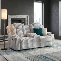 Phyllis White Double Reclining Loveseat With Center Console And Cup Holders - Ornate Home