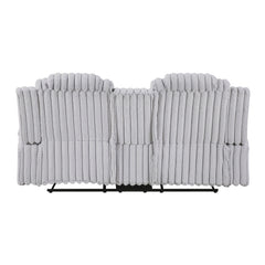 Phyllis White Double Reclining Loveseat With Center Console And Cup Holders - Ornate Home