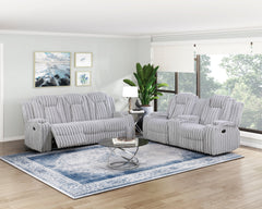 Phyllis White Double Reclining Loveseat With Center Console And Cup Holders - Ornate Home