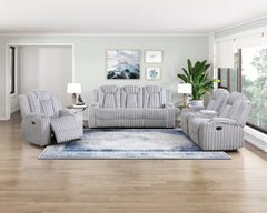 Phyllis White Double Reclining Loveseat With Center Console And Cup Holders - Ornate Home