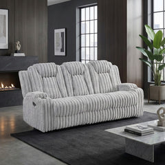Phyllis White Double Reclining Sofa With Cup Holders - Ornate Home