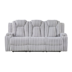 Phyllis White Double Reclining Sofa With Cup Holders