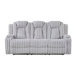 Phyllis White Double Reclining Sofa With Cup Holders - Ornate Home