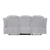 Phyllis White Double Reclining Sofa With Cup Holders - Ornate Home