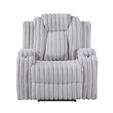 Phyllis White Reclining Chair With Cup Holders - Ornate Home
