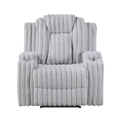 Phyllis White Reclining Chair With Cup Holders - Ornate Home
