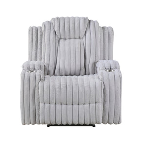 Phyllis White Reclining Chair With Cup Holders - Ornate Home