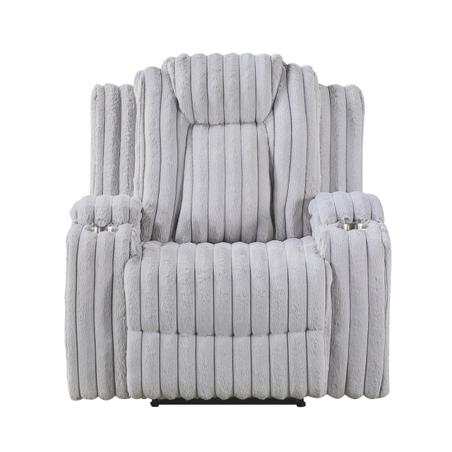 Phyllis White Reclining Chair With Cup Holders - Ornate Home