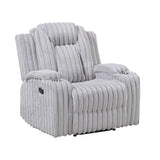 Phyllis White Reclining Chair With Cup Holders - Ornate Home