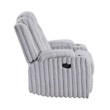 Phyllis White Reclining Chair With Cup Holders - Ornate Home