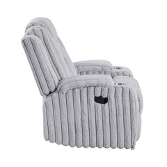 Phyllis White Reclining Chair With Cup Holders - Ornate Home