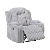 Phyllis White Reclining Chair With Cup Holders - Ornate Home