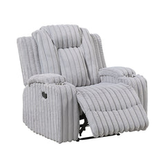Phyllis White Reclining Chair With Cup Holders - Ornate Home