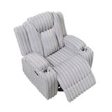 Phyllis White Reclining Chair With Cup Holders - Ornate Home