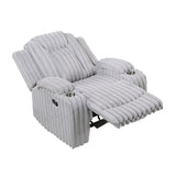 Phyllis White Reclining Chair With Cup Holders - Ornate Home