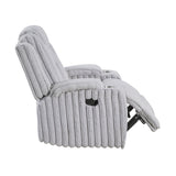 Phyllis White Reclining Chair With Cup Holders - Ornate Home