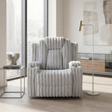 Phyllis White Reclining Chair With Cup Holders - Ornate Home