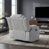 Phyllis White Reclining Chair With Cup Holders - Ornate Home