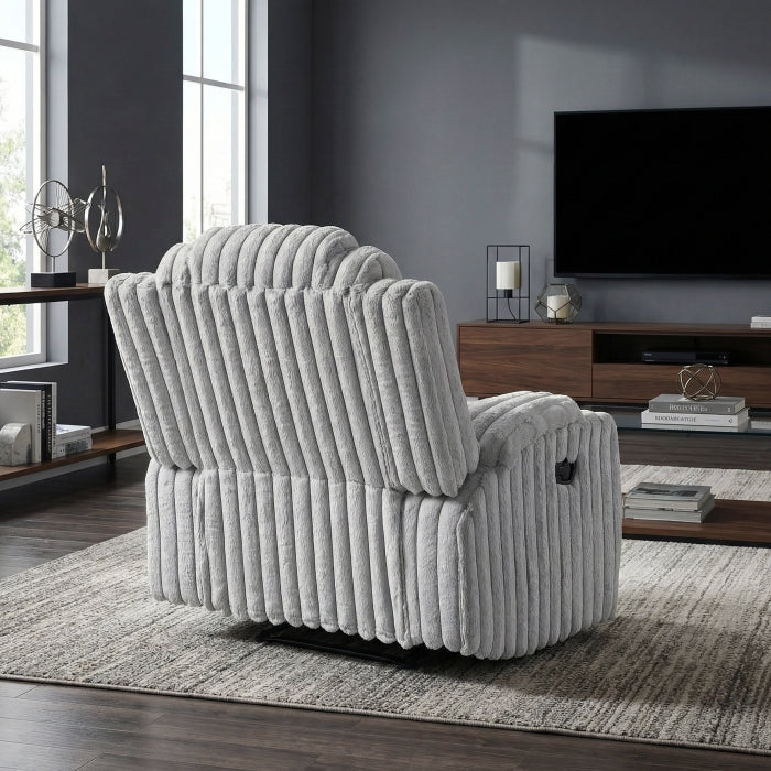 Phyllis White Reclining Chair With Cup Holders - Ornate Home