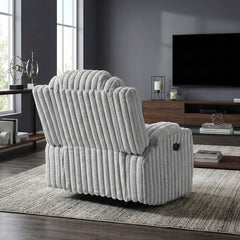 Phyllis White Reclining Chair With Cup Holders - Ornate Home