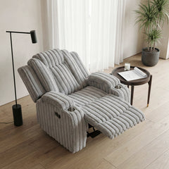 Phyllis White Reclining Chair With Cup Holders - Ornate Home