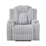 Phyllis White Reclining Chair With Cup Holders - Ornate Home