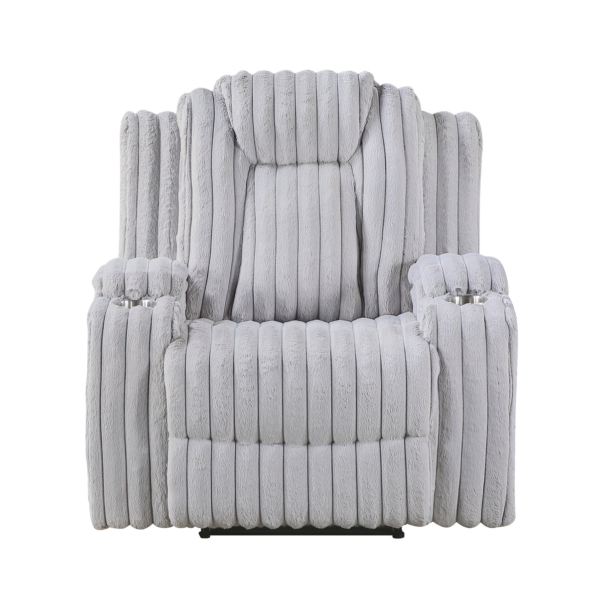 Phyllis White Reclining Chair With Cup Holders - Ornate Home