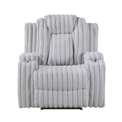 Phyllis White Reclining Chair With Cup Holders - Ornate Home