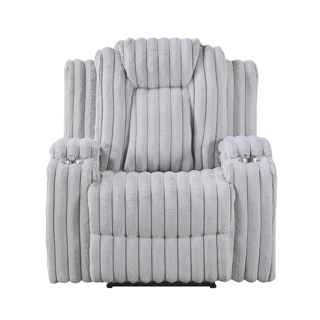 Phyllis White Reclining Chair With Cup Holders - Ornate Home