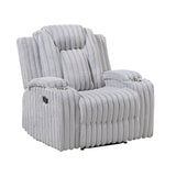 Phyllis White Reclining Chair With Cup Holders - Ornate Home