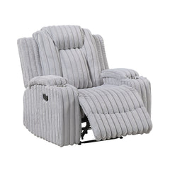 Phyllis White Reclining Chair With Cup Holders - Ornate Home