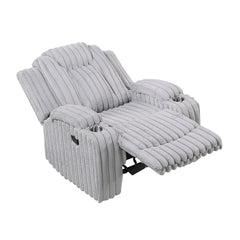 Phyllis White Reclining Chair With Cup Holders - Ornate Home