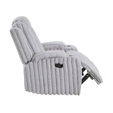 Phyllis White Reclining Chair With Cup Holders - Ornate Home