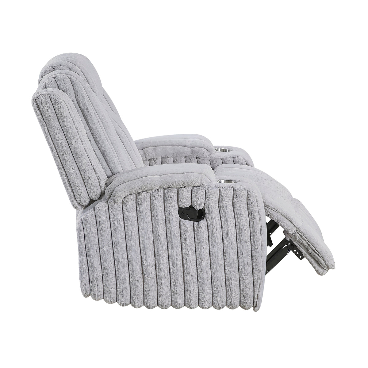 Phyllis White Reclining Chair With Cup Holders - Ornate Home