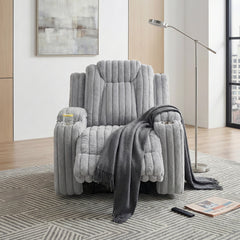 Phyllis White Reclining Chair With Cup Holders - Ornate Home