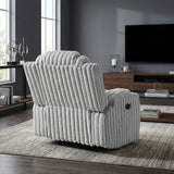 Phyllis White Reclining Chair With Cup Holders - Ornate Home