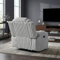 Phyllis White Reclining Chair With Cup Holders - Ornate Home