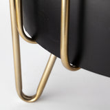 Pianta Black/Brass Metal Insert Frame Plant Stands (Set of 2) - Ornate Home