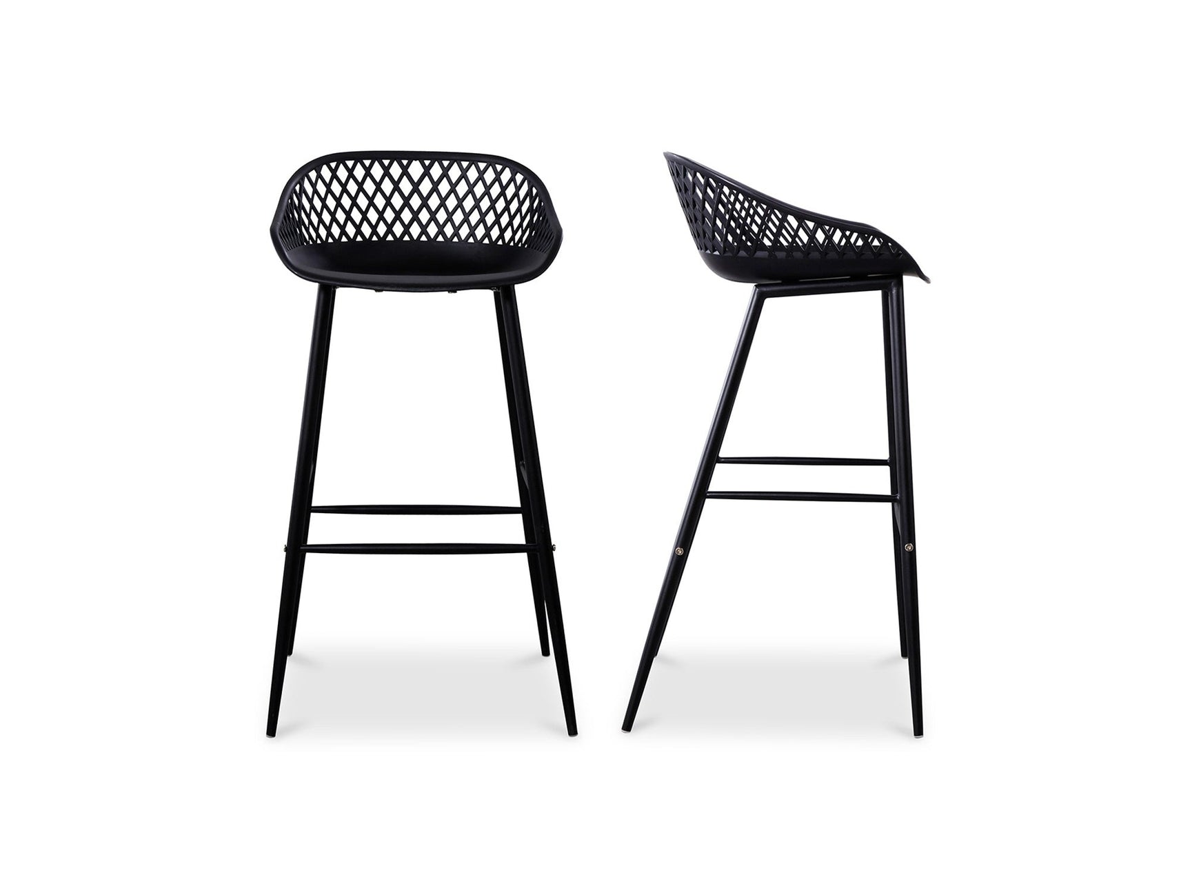 Piazza Black Outdoor Barstool (Set of 2) - Ornate Home