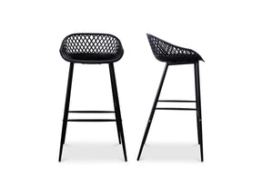 Piazza Black Outdoor Barstool (Set of 2) - Ornate Home