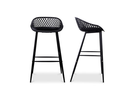 Piazza Black Outdoor Barstool (Set of 2) - Ornate Home